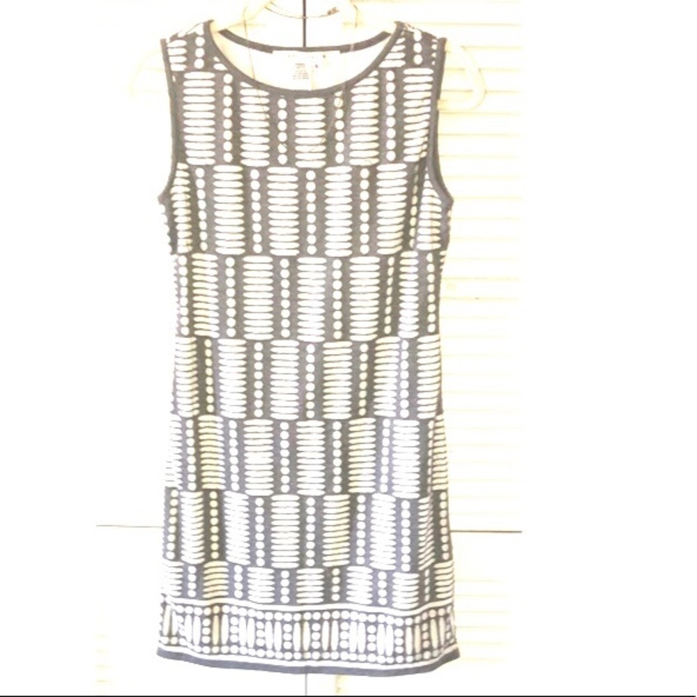 Max studio mini shift dress gray and white sleeveless size small - Picture 8 of 8